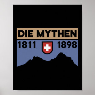 Mount Grosser Mythen Hike Mountain Biking Swiss Hi Poster