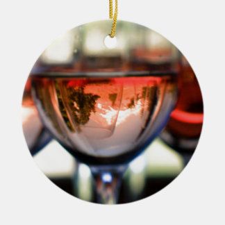 Mount Hood in a Wine Glass Ceramic Ornament