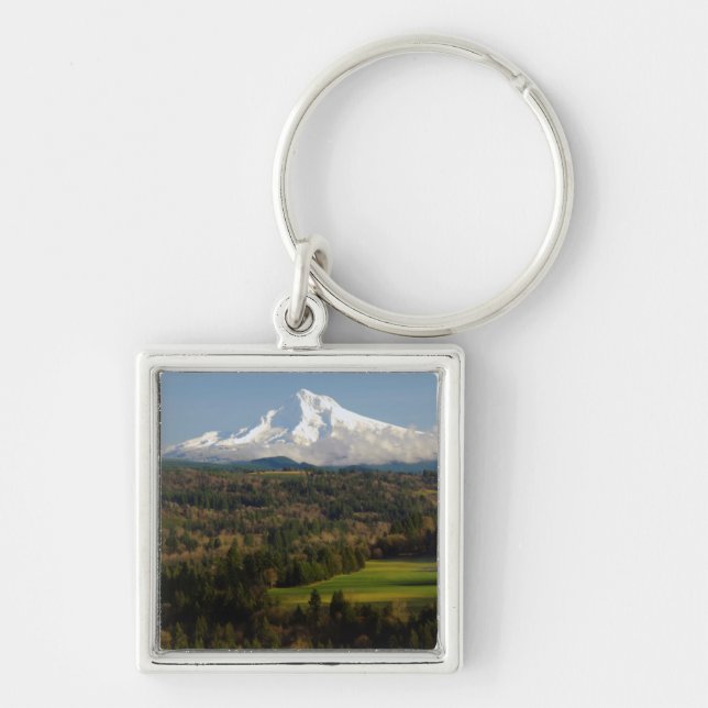 Mount Hood, Jonsrud Viewpoint, Sandy, Oregon Keychain (Front)