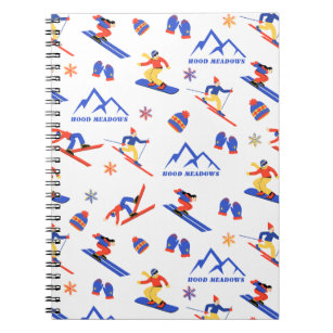 Mount Hood Meadows Oregon Ski Snowboard Pattern Notebook