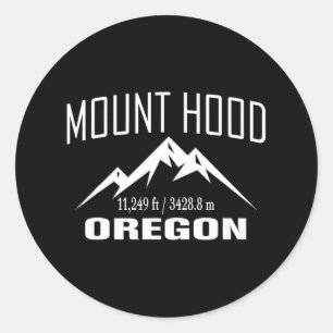 Mount Hood Oregon Climbing Summit Club Outdoor Gif Classic Round Sticker