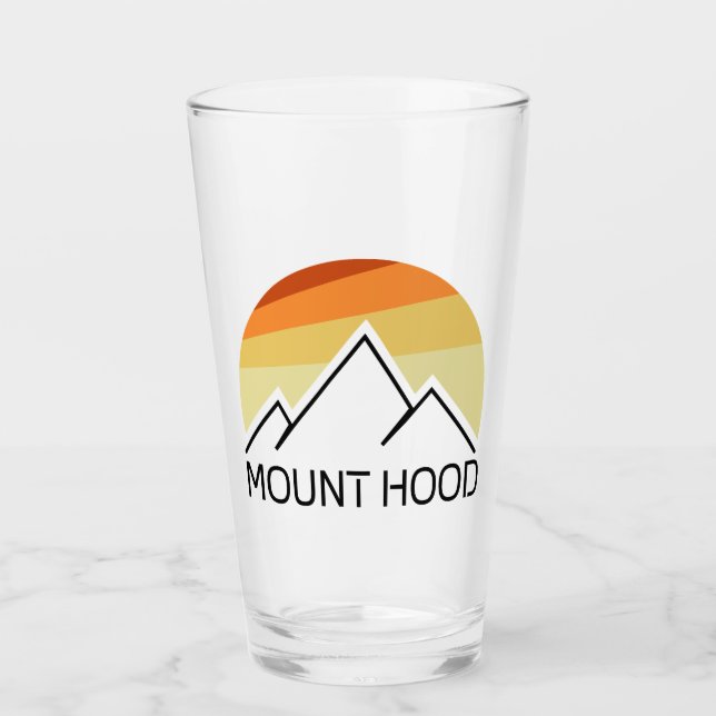 Mount Hood Oregon Retro Glass (Front)