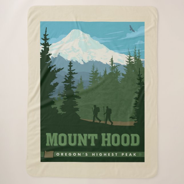 Mount Hood | Oregon Sherpa Blanket (Front)
