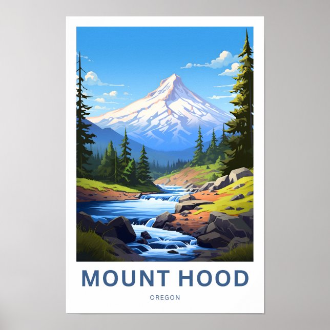 Mount Hood Oregon Travel Print (Front)