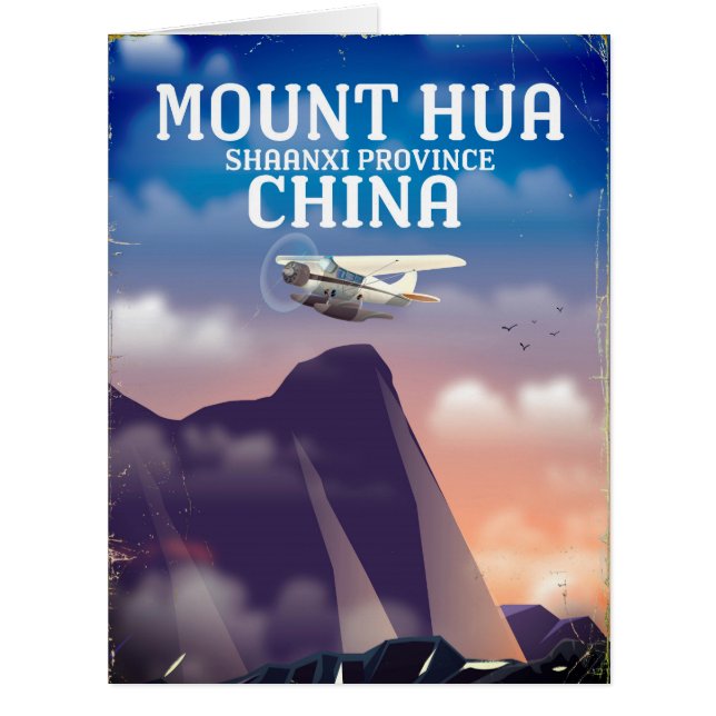 Mount Hua China vintage flight poster (Front)