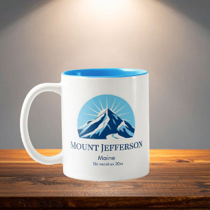 Mount Jefferson Maine ski area resort souvenir Two-Tone Coffee Mug