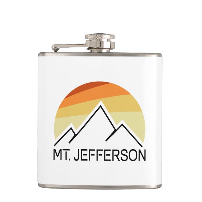 Mount Jefferson New Hampshire Retro Hip Flask (Front)