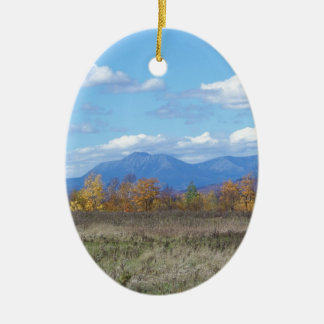 Mount Katahdin in fall 1 Ceramic Ornament