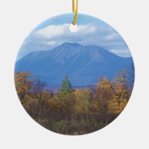 Mount Katahdin in fall 2 Ceramic Ornament