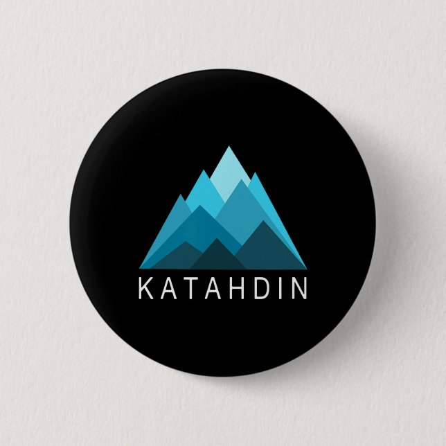 Mount Katahdin Maine Mountain Hiking  2 Inch Round Button (Front)