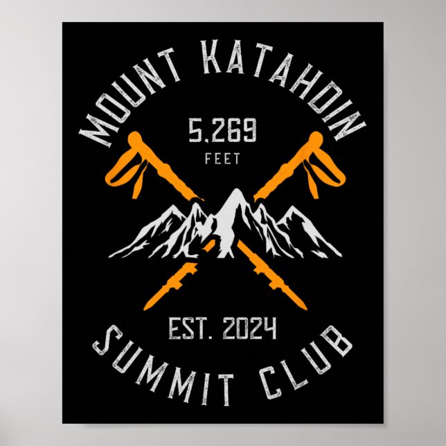 Mount Katahdin Mountain Hiking Est 2024  Poster (Front)