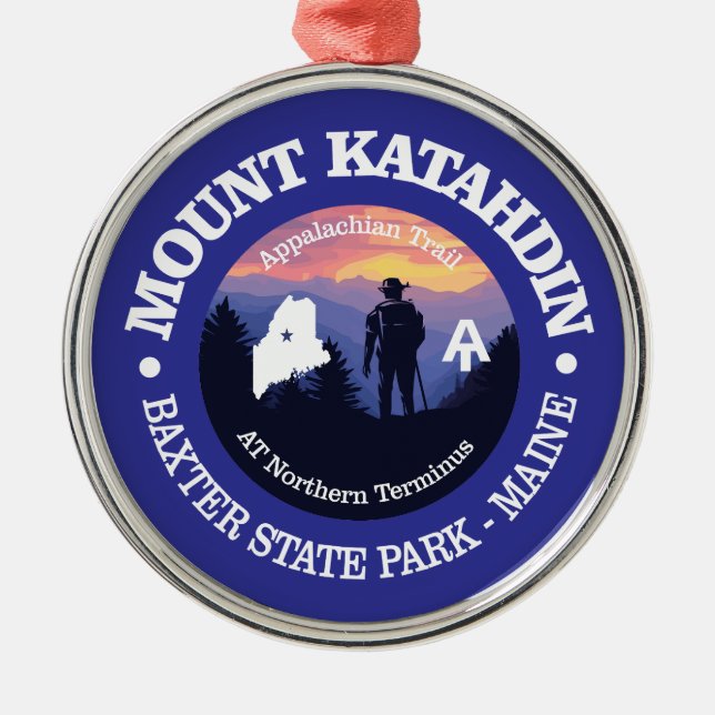 Mount Katahdin (rd2) Metal Ornament (Front)
