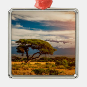 Mount Kilimanjaro Amboseli, Kenya Metal Ornament