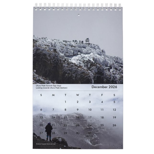 Mount Kilimanjaro and Mount Meru 2024 Calendar (Dec 2026)