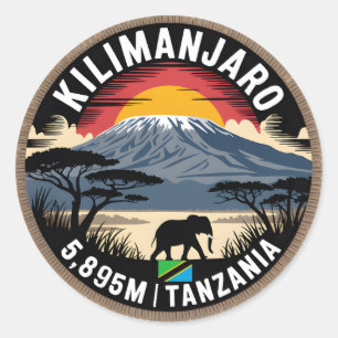 Mount Kilimanjaro Classic Round Sticker