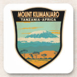 Mount Kilimanjaro Tanzania Africa Vintage Coaster<br><div class="desc">Mount Kilimanjaro vector artwork design. It is the highest mountain in Africa and the tallest freestanding mountain in the world.</div>