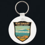 Mount Kilimanjaro Tanzania Africa Vintage  Keychain<br><div class="desc">Mount Kilimanjaro vector artwork design. It is the highest mountain in Africa and the tallest freestanding mountain in the world.</div>