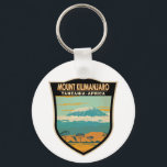 Mount Kilimanjaro Tanzania Africa Vintage  Keychain<br><div class="desc">Mount Kilimanjaro vector artwork design. It is the highest mountain in Africa and the tallest freestanding mountain in the world.</div>