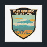Mount Kilimanjaro Tanzania Africa Vintage  Magnet<br><div class="desc">Mount Kilimanjaro vector artwork design. It is the highest mountain in Africa and the tallest freestanding mountain in the world.</div>