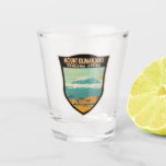 Mount Kilimanjaro Tanzania Africa Vintage  Shot Glass<br><div class="desc">Mount Kilimanjaro vector artwork design. It is the highest mountain in Africa and the tallest freestanding mountain in the world.</div>