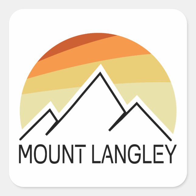 Mount Langley California Retro Square Sticker (Front)