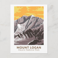 Mount Logan Canada Travel Art Vintage