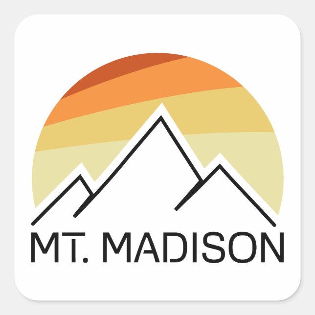 Mount Madison New Hampshire Retro Square Sticker (Front)