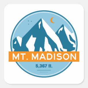 Mount Madison New Hampshire Stars Moon Square Sticker