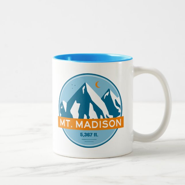 Mount Madison New Hampshire Stars Moon Two-Tone Coffee Mug (Right)