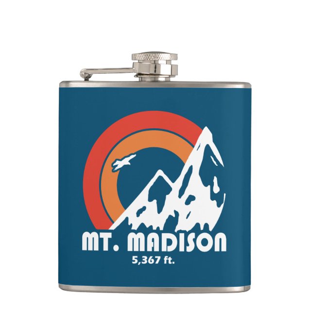 Mount Madison New Hampshire Sun Eagle Hip Flask (Front)
