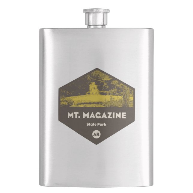 Mount Magazine State Park Arkansas Hip Flask (Front)