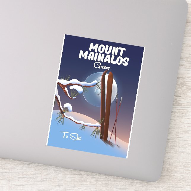 Mount Mainalos Greek ski print. (Detail)