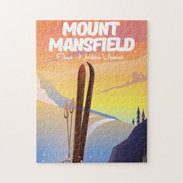 Mount Mansfield,Stowe northern Vermont ski Jigsaw Puzzle (Vertical)