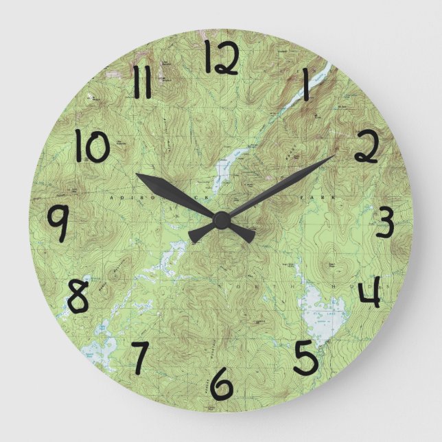 Mount Marcy Topographical Map - Adirondack Park Large Clock (Front)