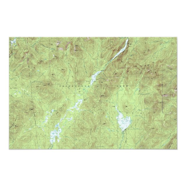 Mount Marcy Topographical Map - Adirondack Park Photo Print (Front)