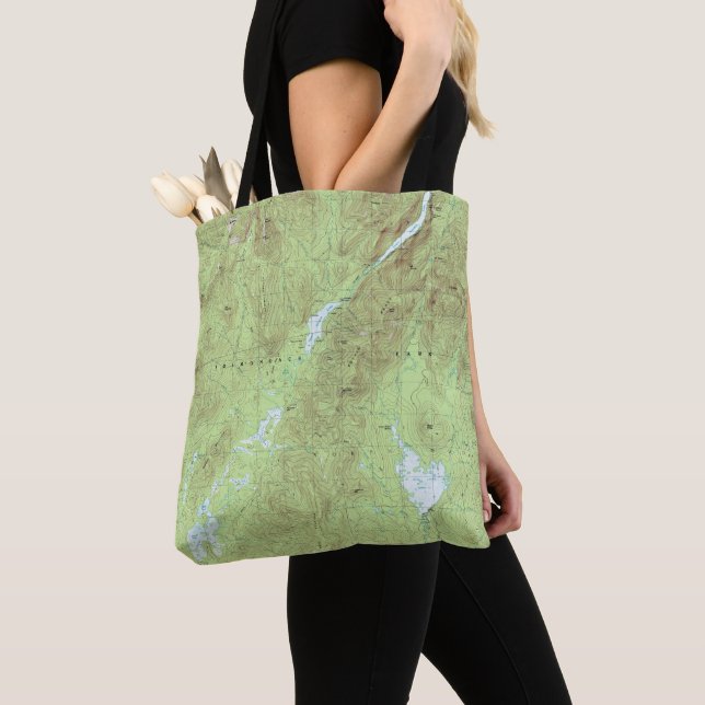 Mount Marcy Topographical Map - Adirondack Park Tote Bag (Close Up)