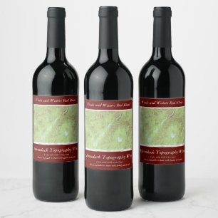 Mount Marcy Topographical Map - Adirondack Park Wine Label