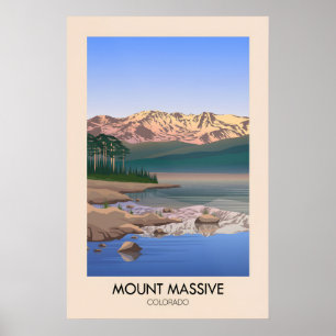 Mount Massive Colorado USA Travel Poster