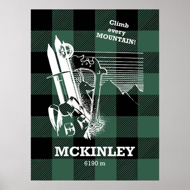 Mount McKinley Alaska Denali Park Mountaineering Poster (Front)