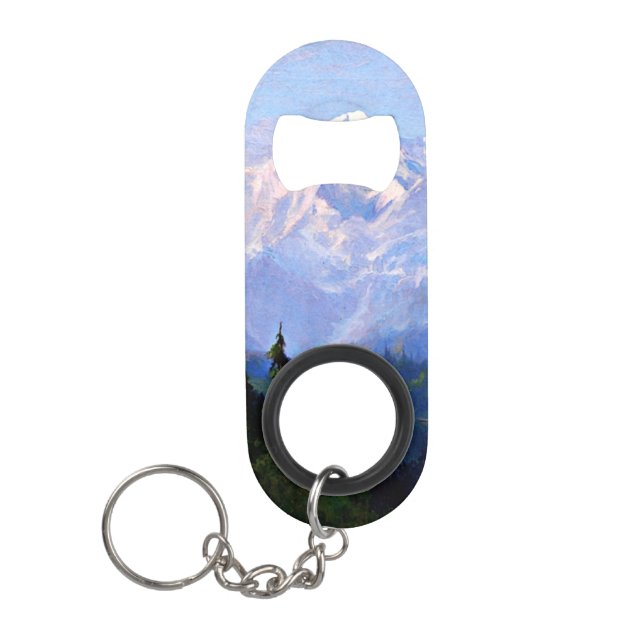 Mount McKinley, Alaska, fine art painting Keychain Bottle Opener (Front)