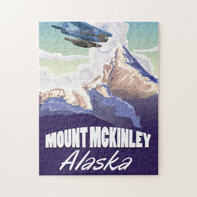Mount McKinley vintage travel poster Jigsaw Puzzle (Vertical)