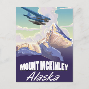 Mount McKinley vintage travel poster Postcard