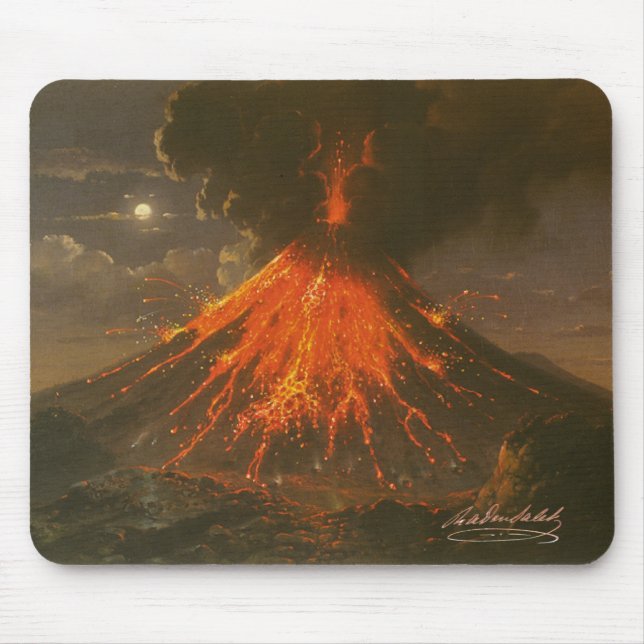 "Mount Merapi on Java" by Raden Saleh® Muismat Mouse Pad (Front)