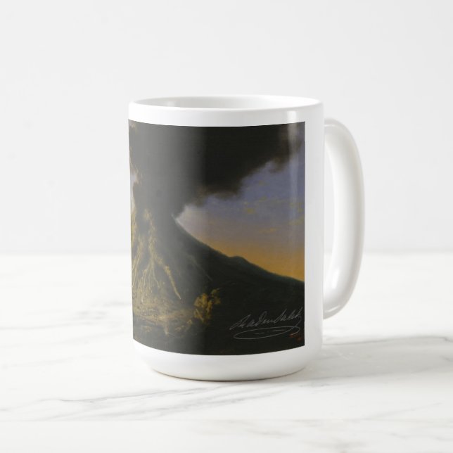 "Mount Merapi on Java" Coffiemok by Raden Saleh® Coffee Mug (Front Right)