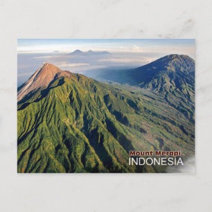 Mount Merapi Volcano in Indonesia Postcard