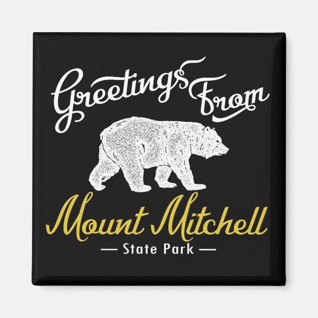Mount Mitchell State Park Bear Magnet (Front)