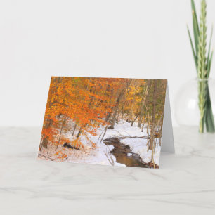 Mount Monadnock Forest Stream and Snow Foliage Card