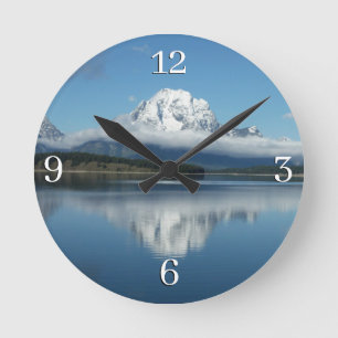 Mount Moran Reflection at Grand Teton Round Clock