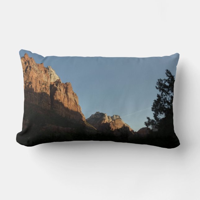 Mount Moroni and Jacob's Peak at Zion Lumbar Pillow (Front)