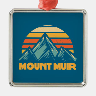 Mount Muir California Retro Turquoise Metal Ornament